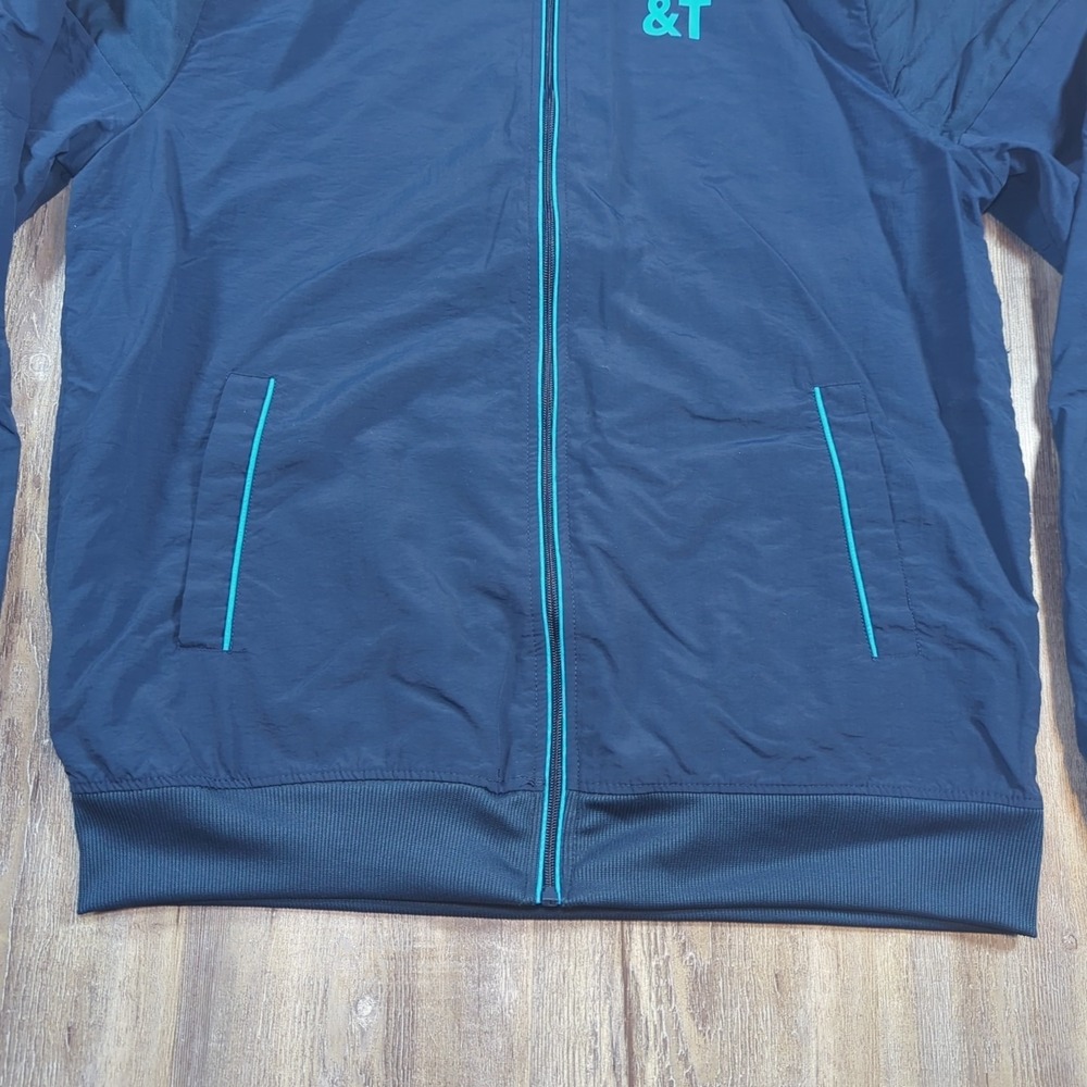 AT&T Jacket Mens Medium Tall Blue Work Uniform Anthony Bomber Windbreaker Work - Picture 5 of 12